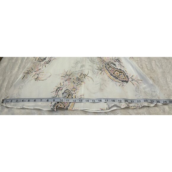 a.n.a A New Approach Ruffled White Paisley Blouse 100% Rayon Women's Size Medium - Picture 11 of 15